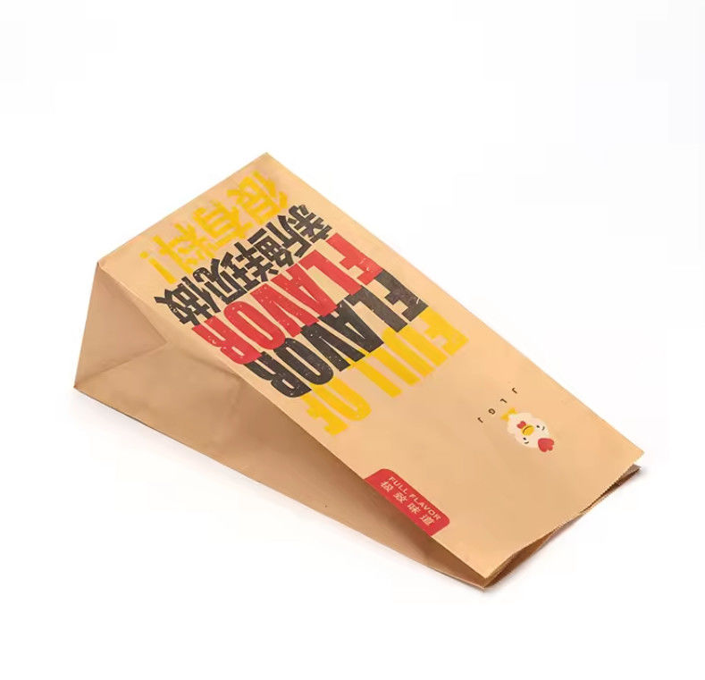 Unique Opening Design Easy Folding Convenient Kraft Paper Delivery Snack Packing With Custom Logo Fast Food Burger Bag