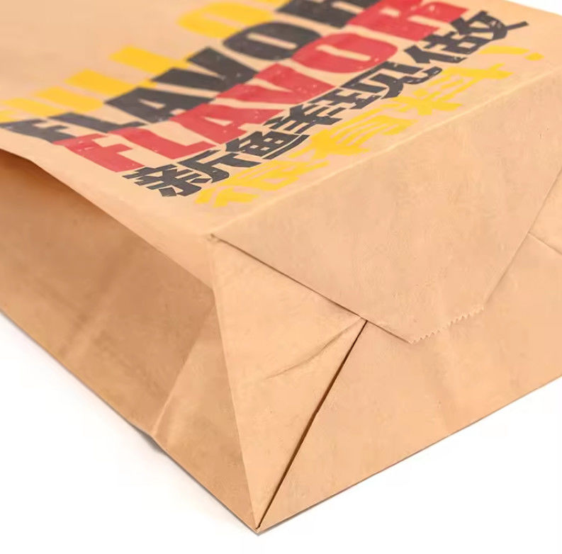 Unique Opening Design Easy Folding Convenient Kraft Paper Delivery Snack Packing With Custom Logo Fast Food Burger Bag